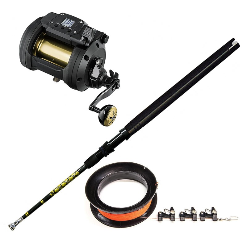 Daiwa Tanacom 1200 with CHAOS Kite Rod 32″ with Winthrop Top and Tigress Kite Line Assembly
