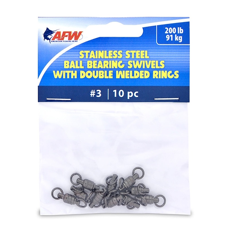 AFW Stainless Steel #9 Ball Bearing Swivels With Double Welded Rings 10pc – Gunmetal Black