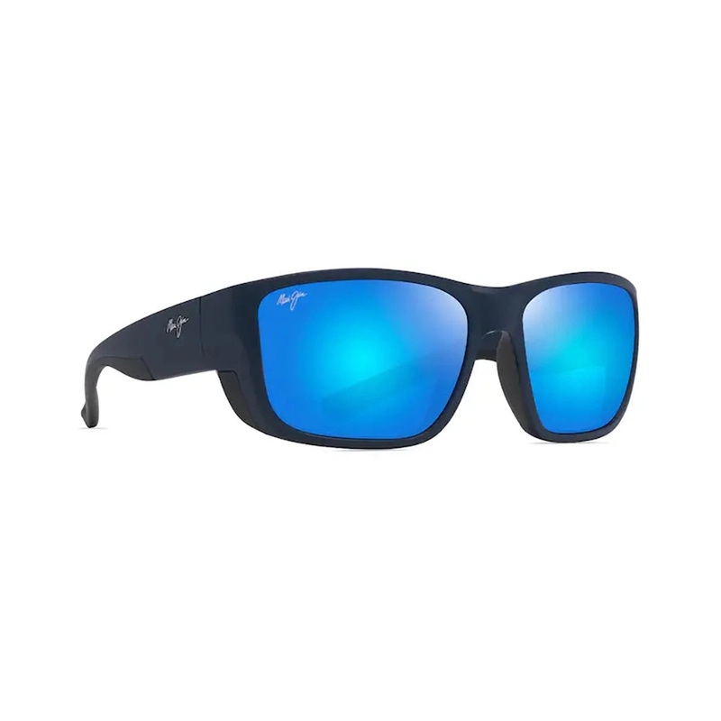 MAUI JIM Amberjack Sunglasses Matte Dark Navy with Black rubber | Blue Hawaii