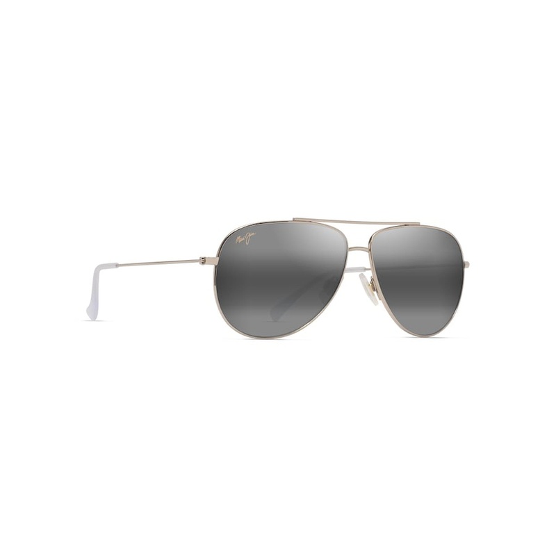 MAUI JIM Hau’oli Sunglasses Shiny Light Gold with Crystal |  Neutral Grey