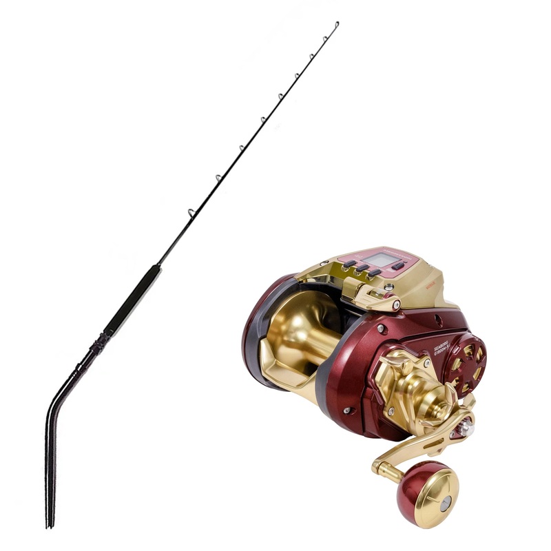 Daiwa Seaborg Dendoh Reel G1800M-RJ with CHAOS SW 50-100 SIC Guide 6FT Full Curve Butt Rod Combo