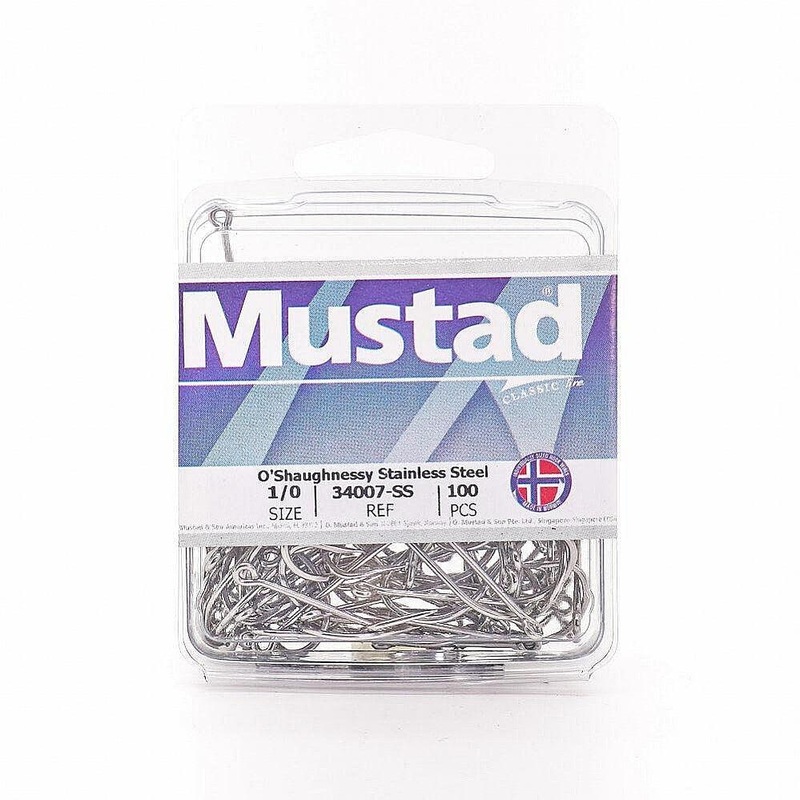Mustad 34007 Stainless Steel O’Shaunghnessy Hook 50PK-100PK