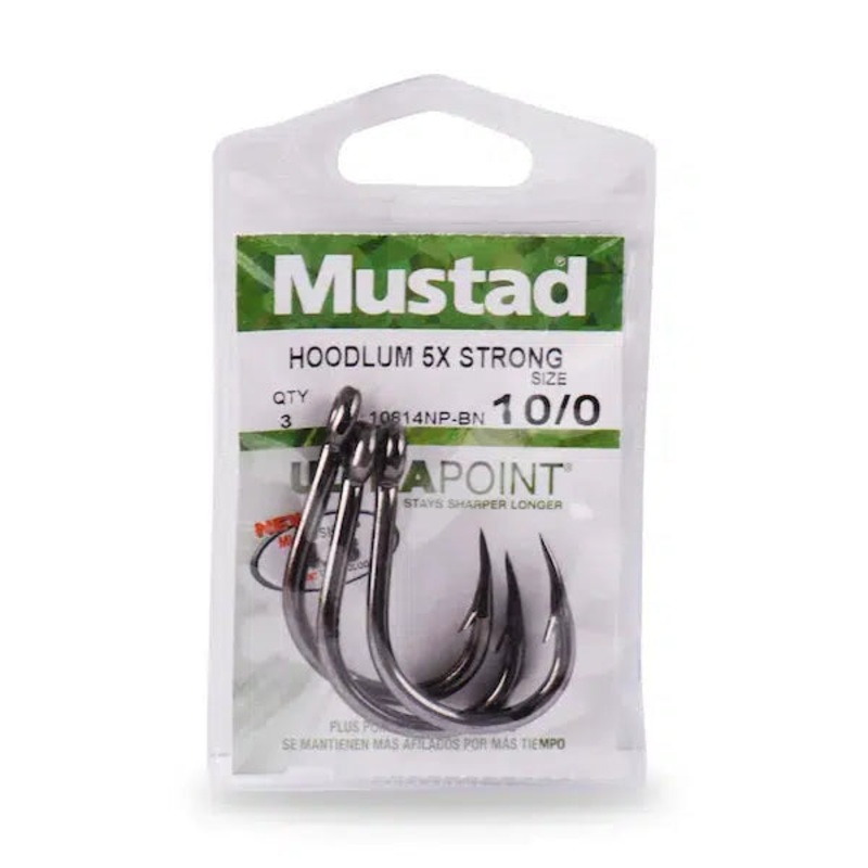 Mustad Hoodlum 5X Live Bait Hook Black Nickel – 6pk
