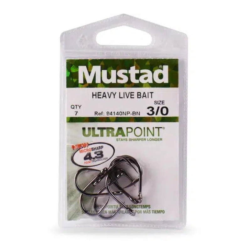 Mustad O’Shaughnessy Break 3X Strong Black Nickel Hook
