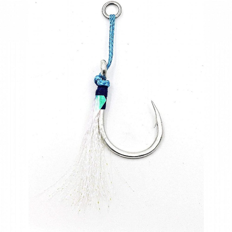Mustad Ocean Camo Assist Rig, Blue with Flash & Ring -10881NP-DT – 3PK