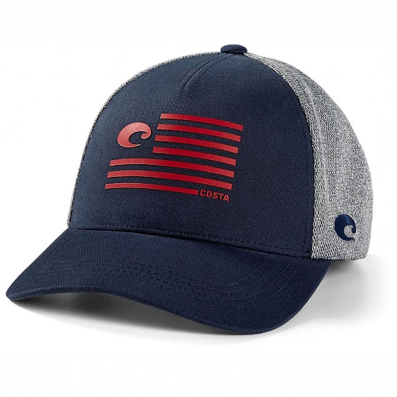 Costa Twill Trucker Pride Logo Hat – Navy Heather