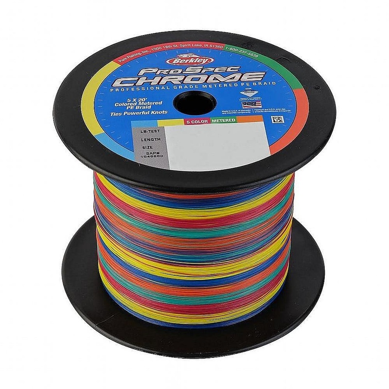 Berkley ProSpec Chrome 5×20′ Metered Braid – 5-Color Metered