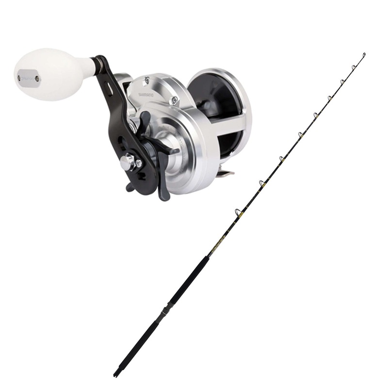 Shimano TRINIDAD 20A TROLLING REEL with CHAOS KC 15-30 7FT Composite Gold Combo