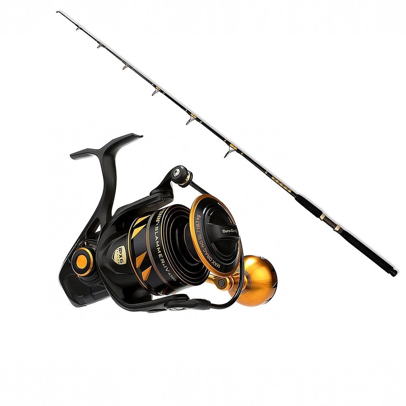 Penn SLAMMER IV Spinning 6500 with CHAOS SPC 15-30 COMP SPIN 7FT Gold Combo