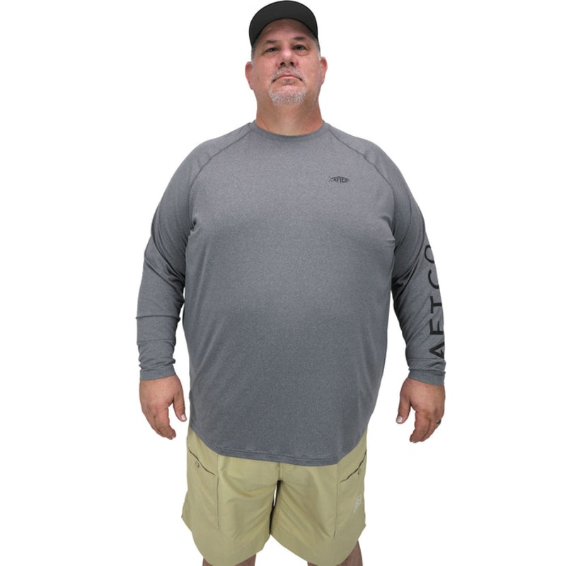 AFTCO Big Guy Samurai Heathered Long Sleeve Shirt