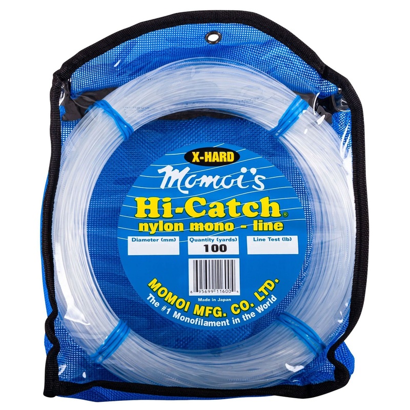 Momoi Hi-Catch Xtra-Hard Monofilament Leader Clear White – 100 yards