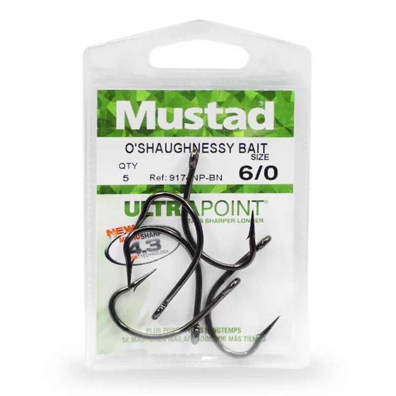 Mustad 9174NP-BN O’Shaughnessy 3X Bait Hook Black Nickel
