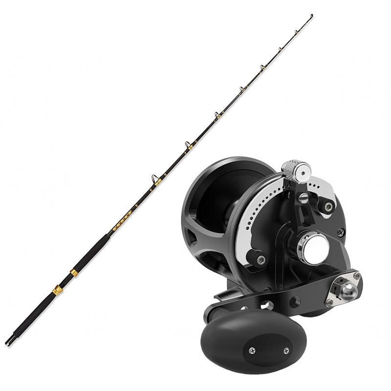 Avet LX G2 6.0 Black Right Hand with CHAOS KC 20-40 7FT Composite Gold Rod Combo