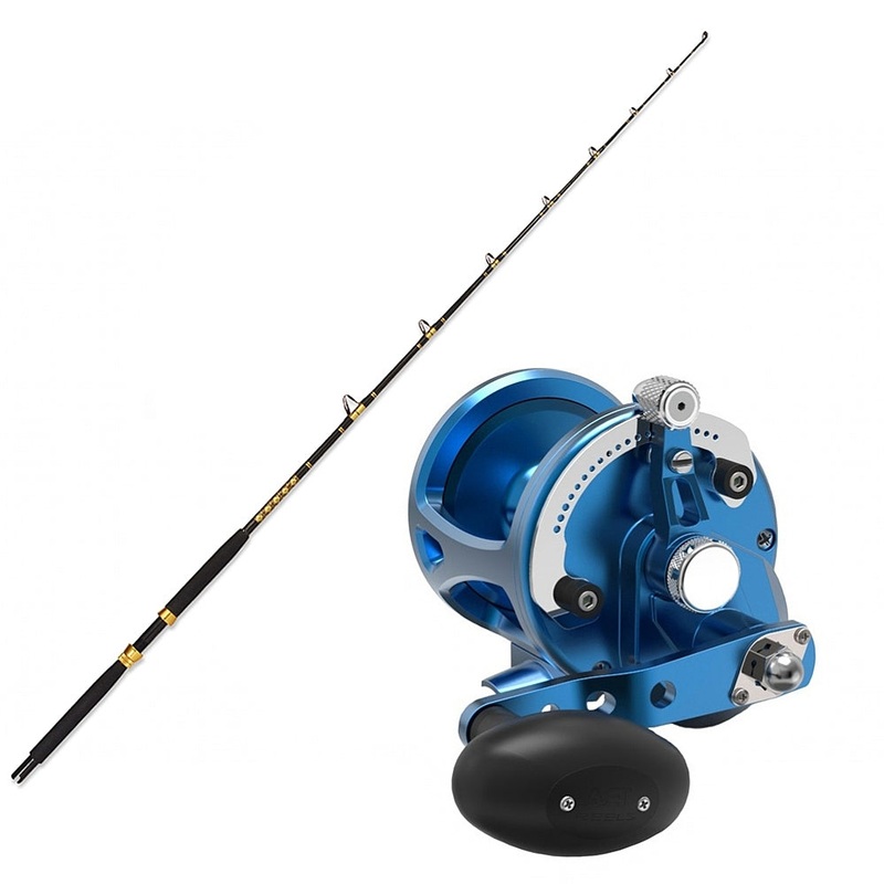 Avet LX G2 6.0 Blue Right Hand with CHAOS KC 20-40 7FT Composite Gold Rod Combo