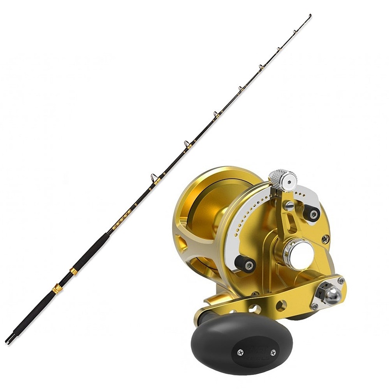 Avet LX G2 6.0 Gold Right Hand with CHAOS KC 20-40 7FT Composite Gold Rod Combo
