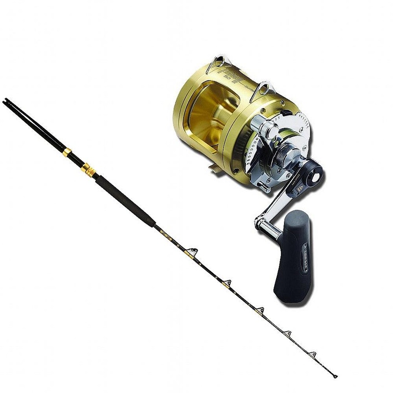 Shimano TIAGRA 50WA TROLLING 2 SPD with STA 50-100 6′ CHAOS Gold Combo