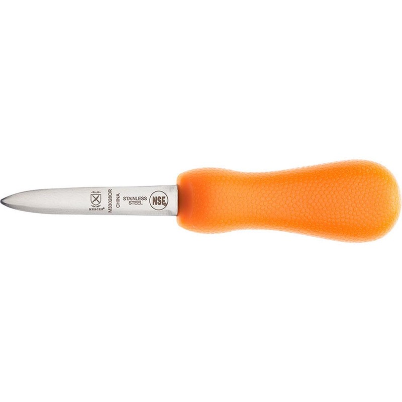MERCER SPORT Orange Sport Handle 3″ Oyster Knife Boston Style