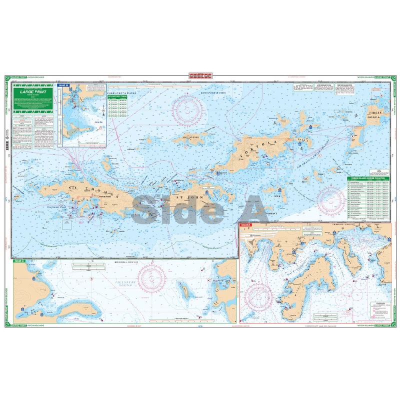 Waterproof Charts 132E US Virgin Islands – Large Print