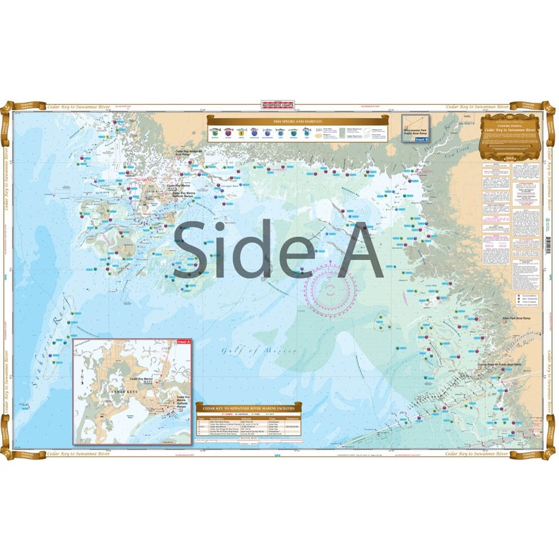 Waterproof Charts 30F Cedar Key to Suwannee River Fishing Inshore
