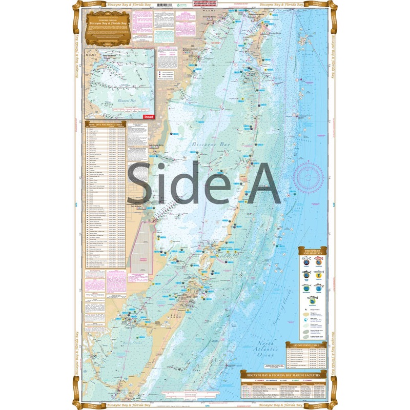 Waterproof Charts 33F Biscayne Bay to Florida Bay Fishing Inshore