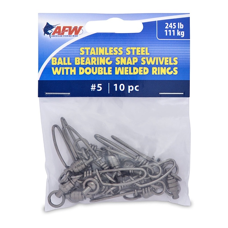 AFW Stainless Steel Ball Bearing Snap Swivels With Double Welded Rings 10pc – Gunmetal Black