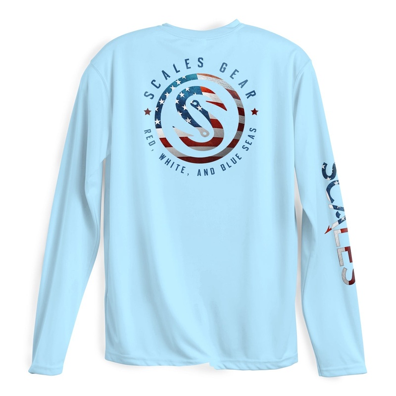 SCALES Men’s Blue Seas Long Sleeve Performance Shirt