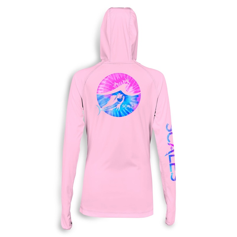 SCALES Tide Dye Flyer Womens Hooded Performance Shirt