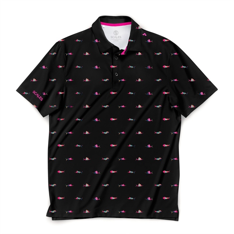 SCALES Trippy Fish Short Sleeve Polo