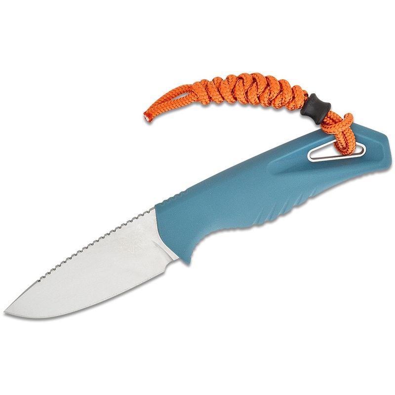 Benchmade Water Intersect Pocket Fixed Blade 2.68″ Knife – Depth Blue Santoprene Handle
