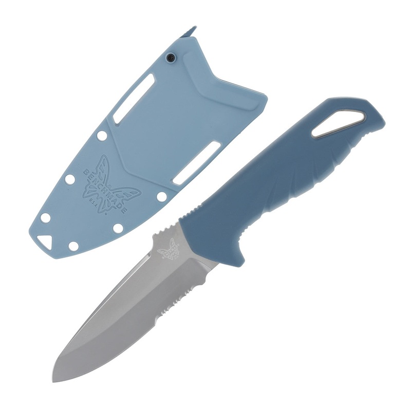 Benchmade Water Undercurrent Fixed Blade Dive 4.32″ Knife – Depth Blue Santoprene Handle