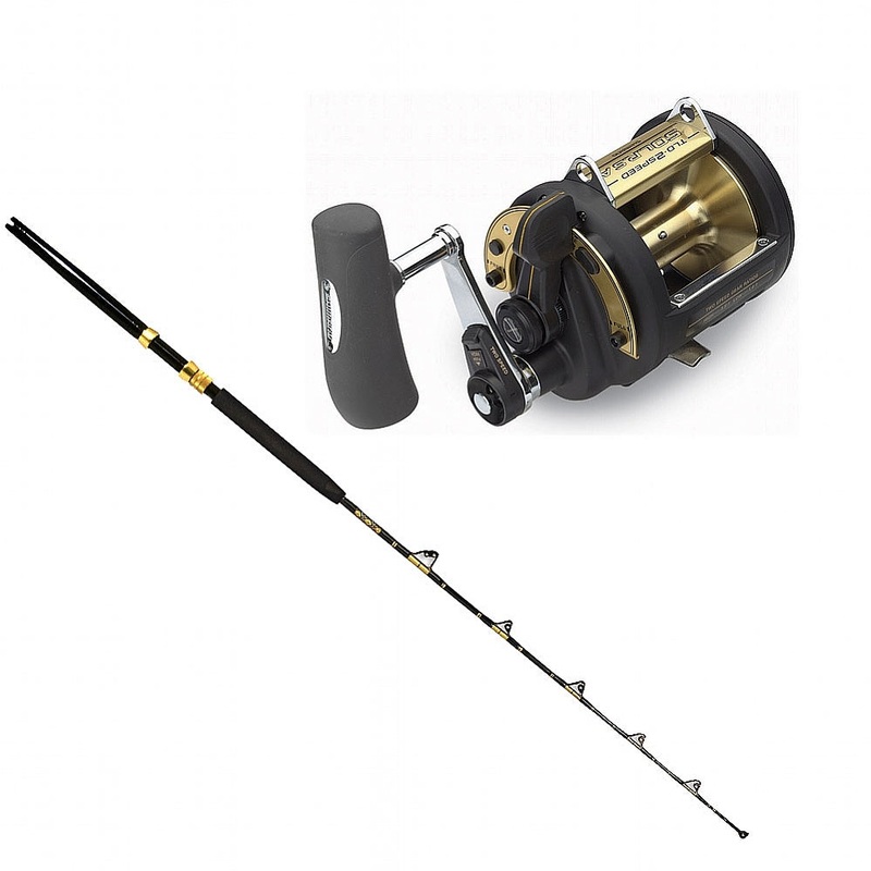 Shimano TLD 50IILRSA 2SPD with STA 50-100 6′ Slick Butt CHAOS Gold Combo