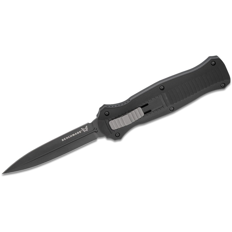 Benchmade 3300BK Infidel Dagger AUTO OTF Knife 3.95″ D2 Black Double Edge Blade, Black Aluminum Handles
