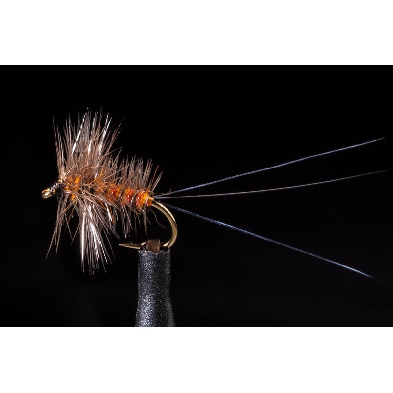 Palmered Spinner Orange Fishing Fly