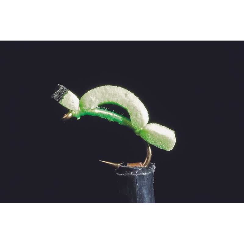Foam Film Willow Grub Green Fishing Fly