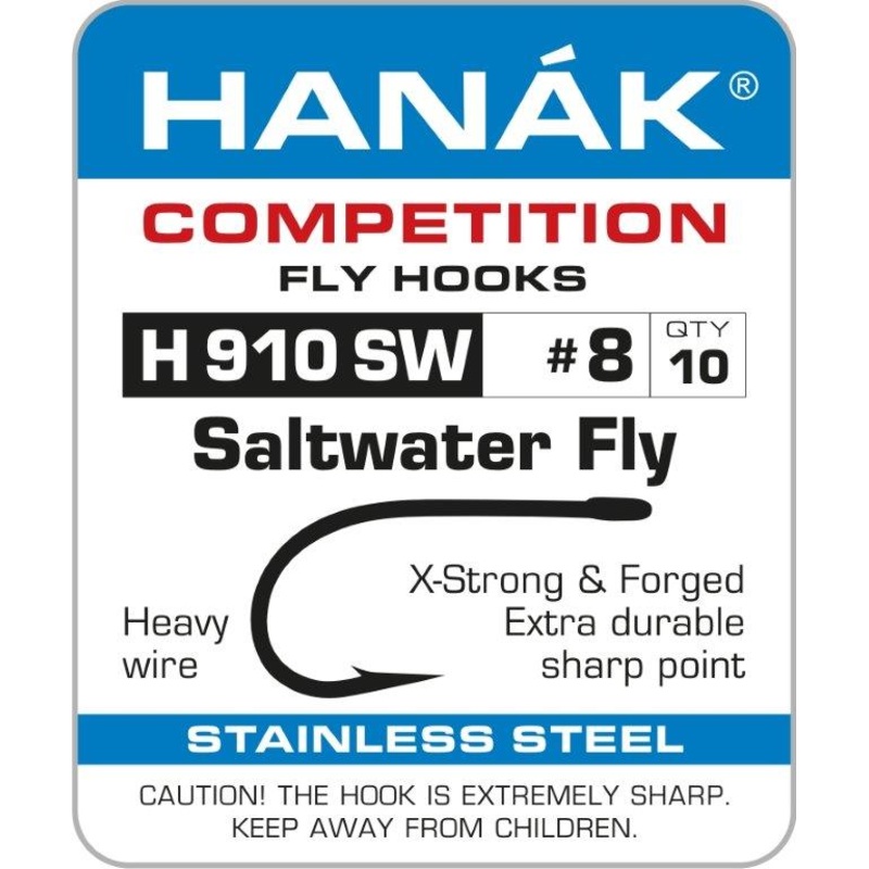 Hanak Barbed Saltwater Fly Hooks H 910 SW