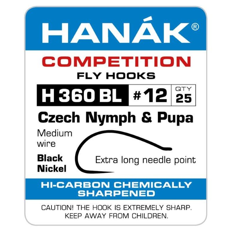 Hanak Barbless Czech Nymph & Pupa Fly Hooks H 360 BL