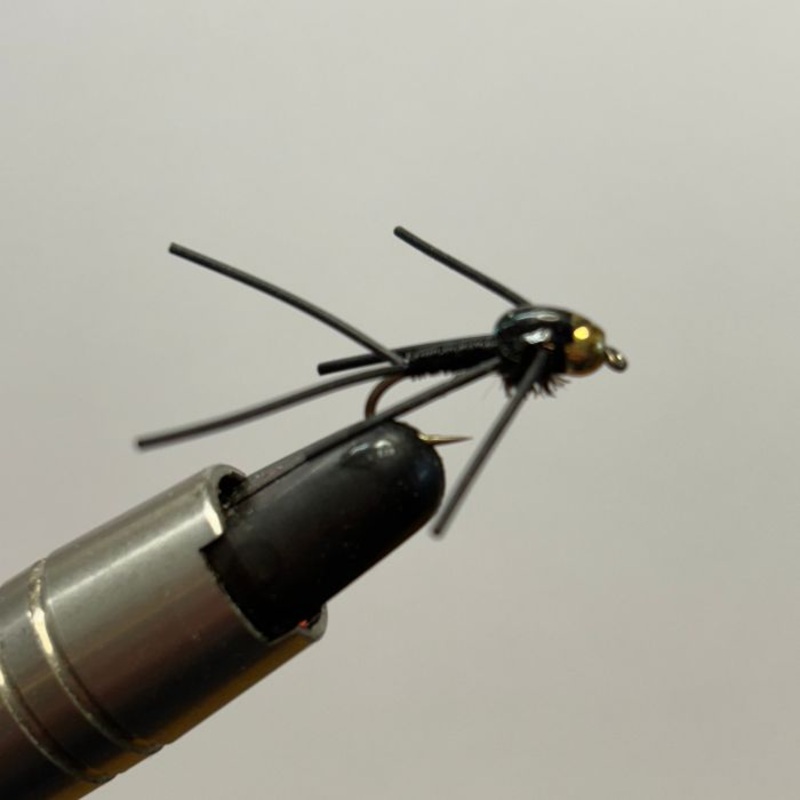 Creel Flies- Rubber Leg Copper John Black