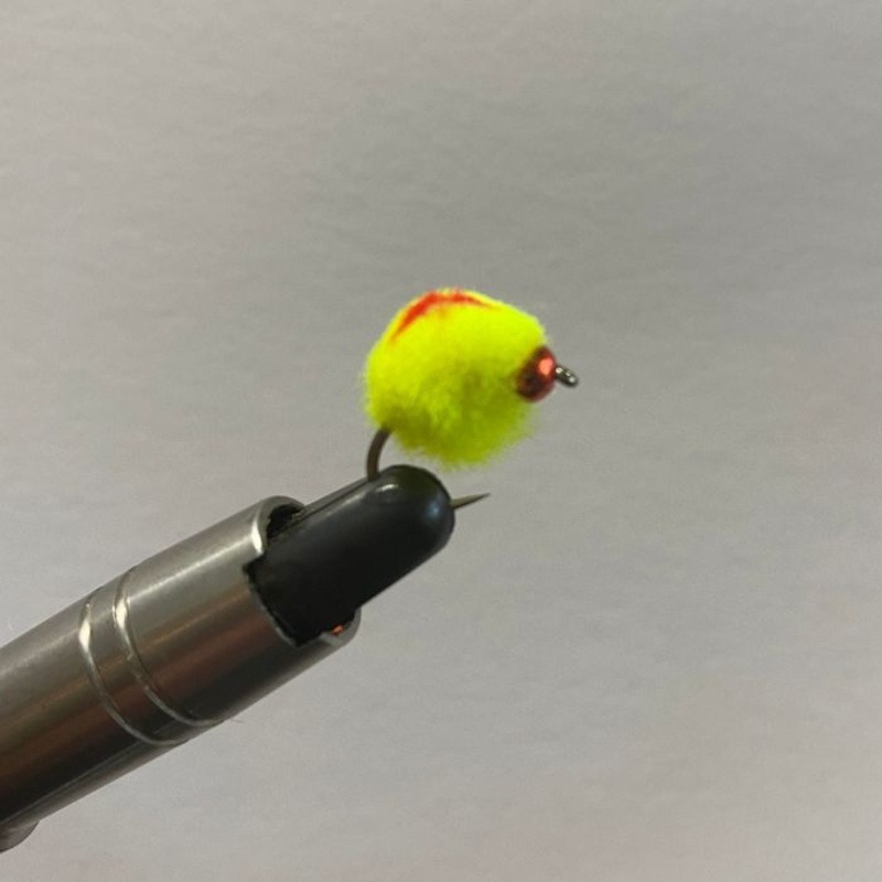 Creel Flies- Yellow/ Red Glo bug RB