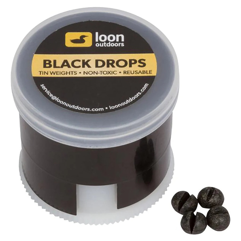 Loon Outdoors Black Drops – Reusable Tin Weights