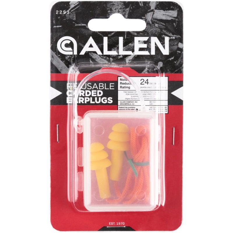 Allen Ear Plugs  Molded Plugs with Cord