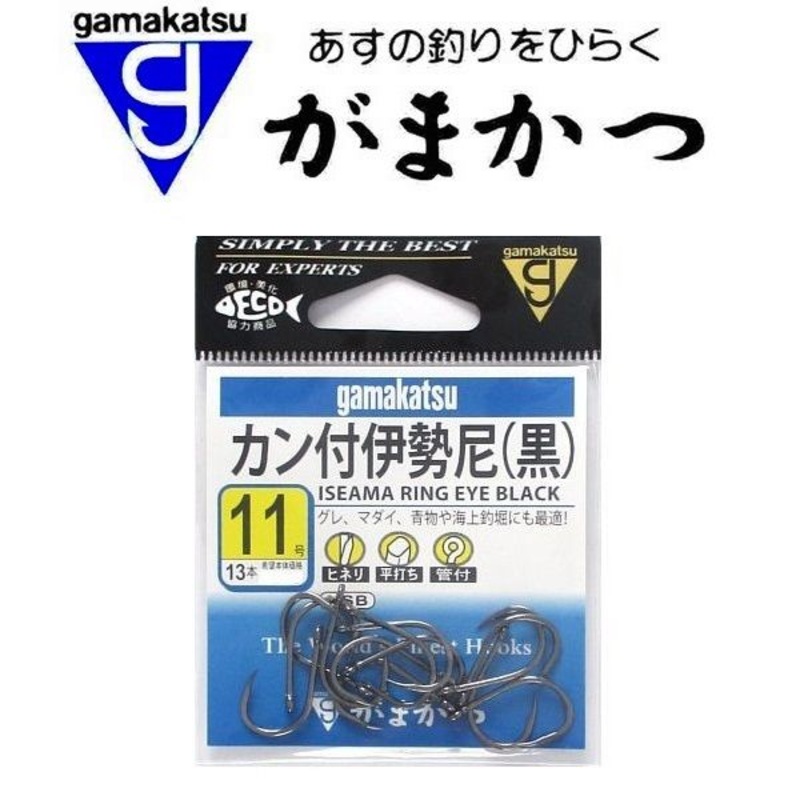 Gamakatsu Iseama Ring Eye Hooks (Black)