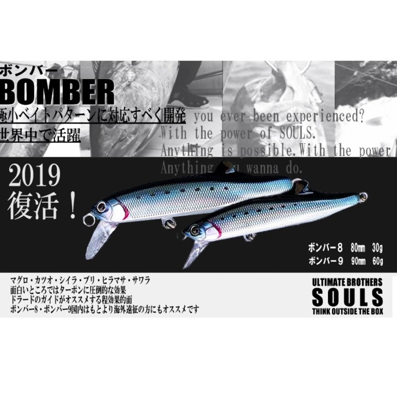 SOULS Sinking Minnow BOMBER 9 90mm 60g