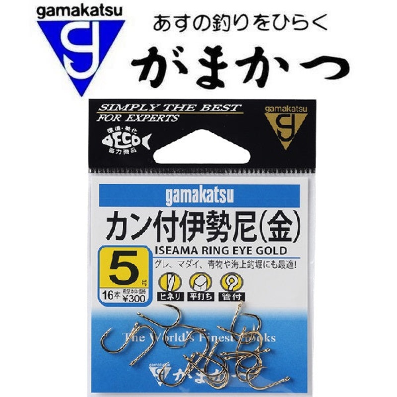 Gamakatsu Iseama Ring Eye Hooks (Gold)