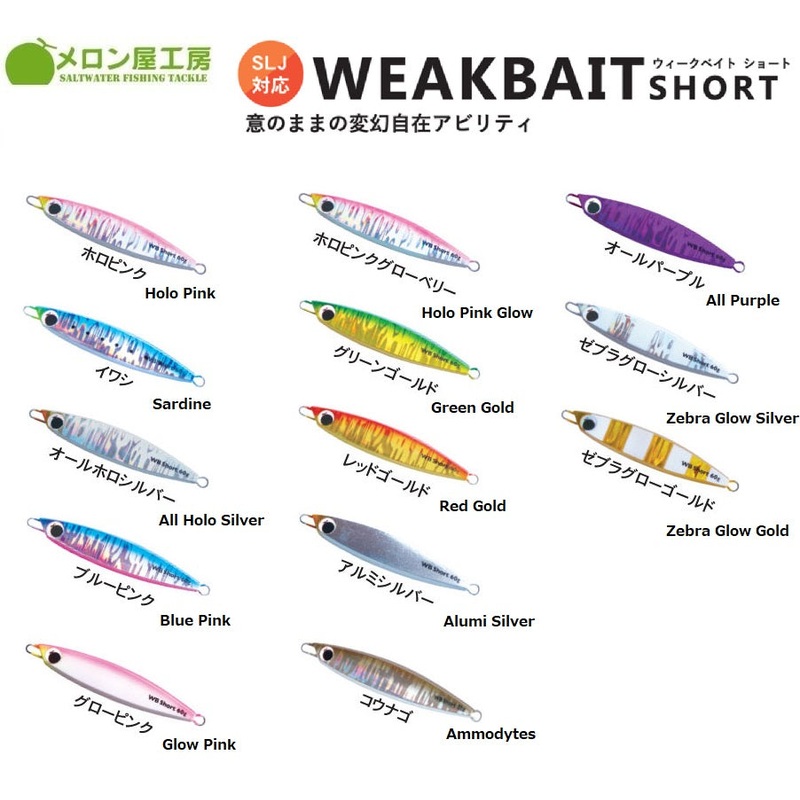 MERON-YA Metal Jig WEAK BAIT Short 130g