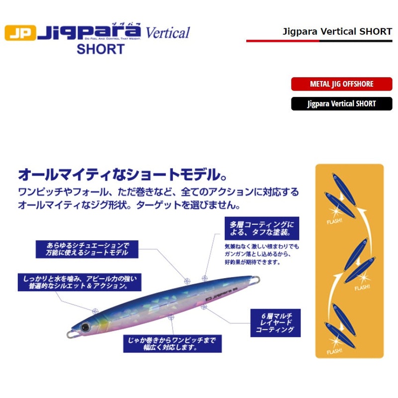 Major Craft Jigpara Vertical Jig SHORT 80g