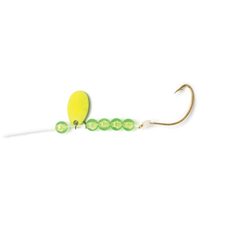Snelled Wide Gap Hook – Chartreuse