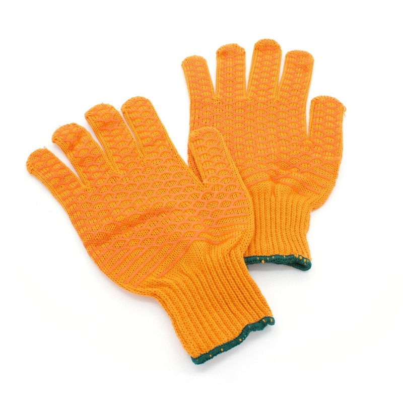 Men’s Orange String Knit Gloves