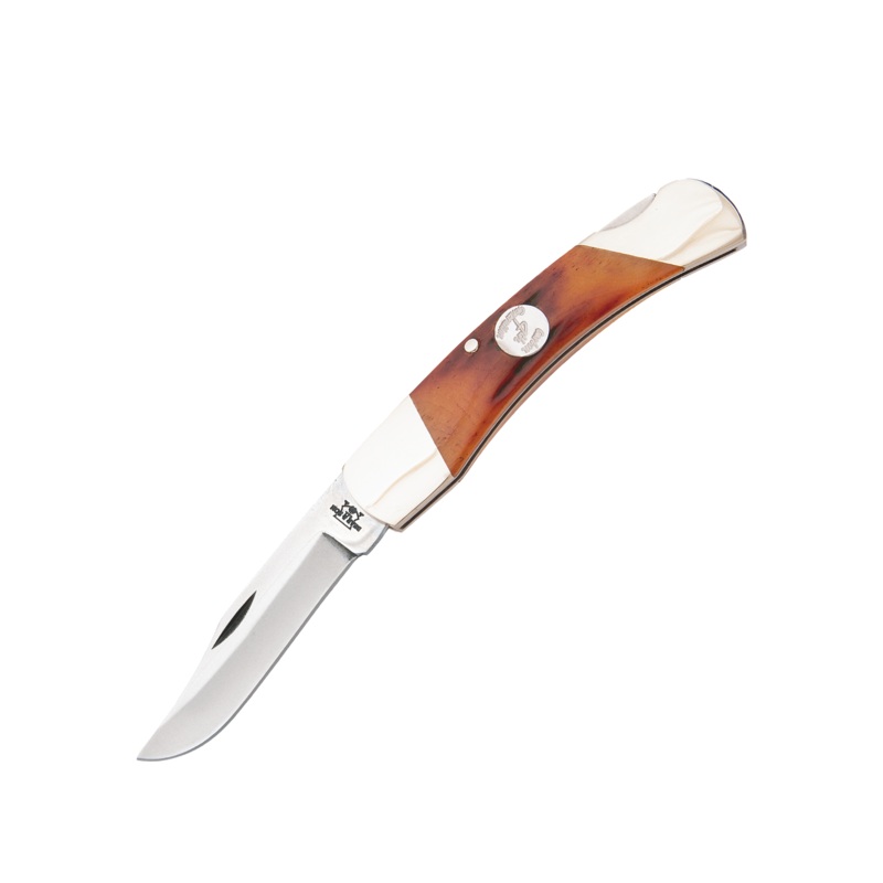 Bear & Sons 3 3/4 Red Stag Med Lockback
