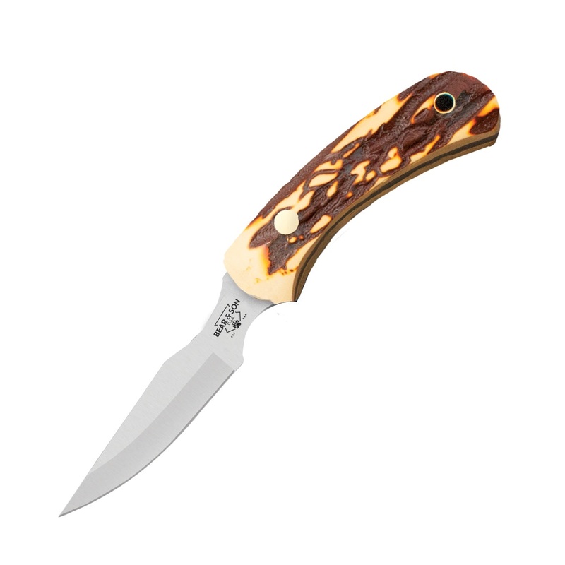 Bear & Sons 6 1/2″ Stag Delrin Caper Knife