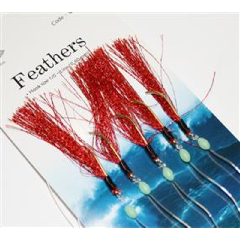 Fladen Red Tinsel Mackerel Feather 1271-5-1-0